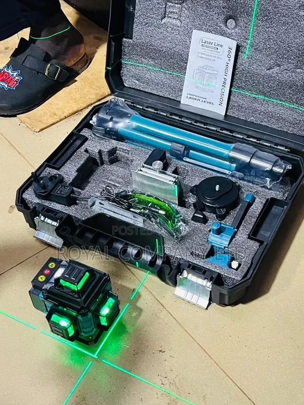 4D 16-Line Green Beam Laser Level Kit - 1
