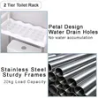 2-Tier Over Toilet Storage Shelf with Towel Rack - 3