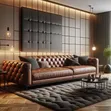 3-Seater Buttoned Sofas - Any Colour, Made to Order - 2