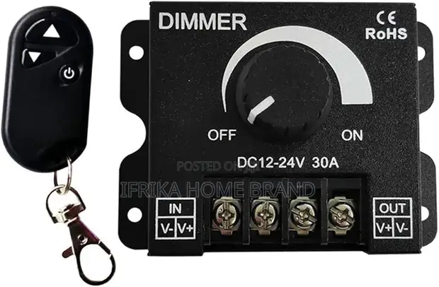 DC 5V-24V 30A PWM LED Dimmer Controller Switch with Remote - 1