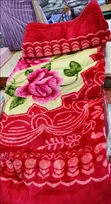 6 Kg Plush Mink Blankets - Red & Cream Floral - 1