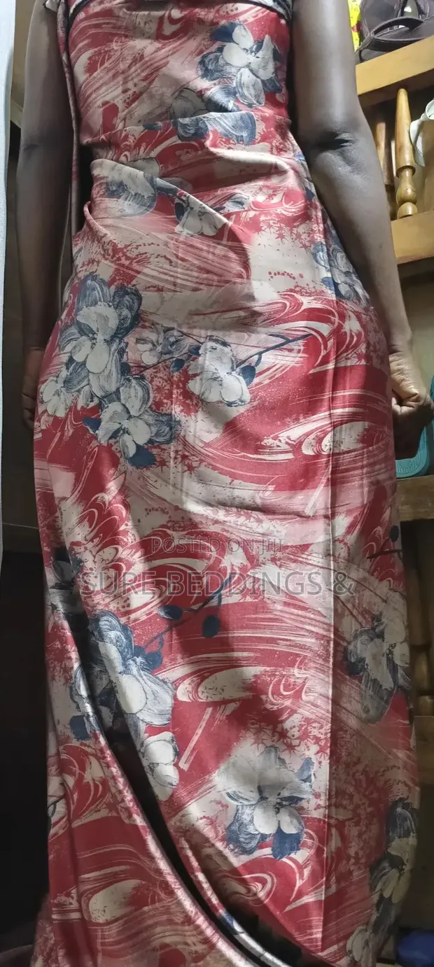 Floral Gomesi Fabrics - Red Viscose - 1