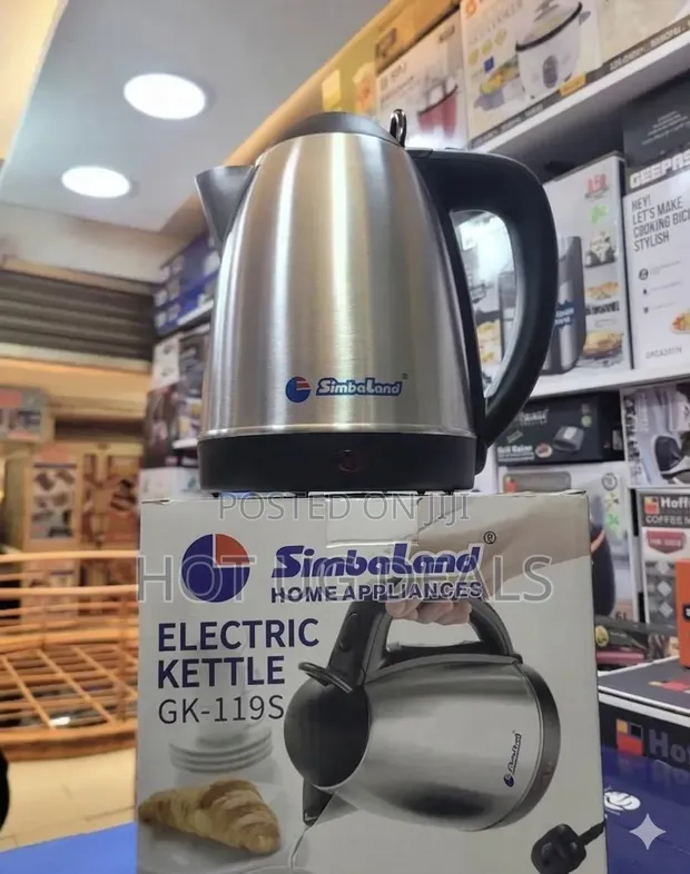 Simbaland 1.8L Fast Boiling Electric Kettle - Silver - 1