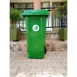 Heavy Duty 240L Plastic Dustbin with Wheels - Green - 1