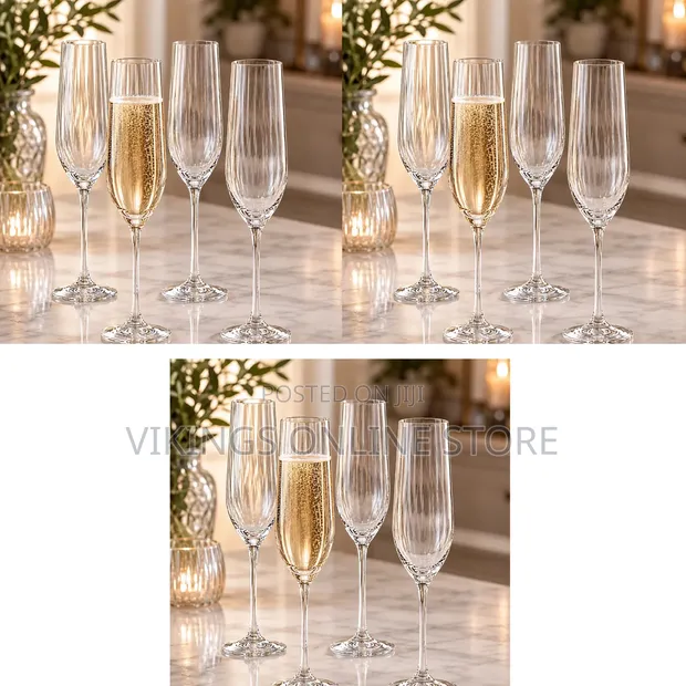Crystal Champagne Flutes (Waterfall Edition) - 1