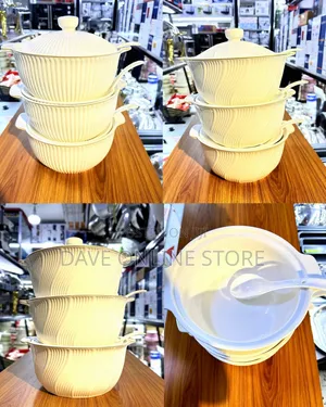 3-Piece White Ceramic Fluted Serving Dish Set
