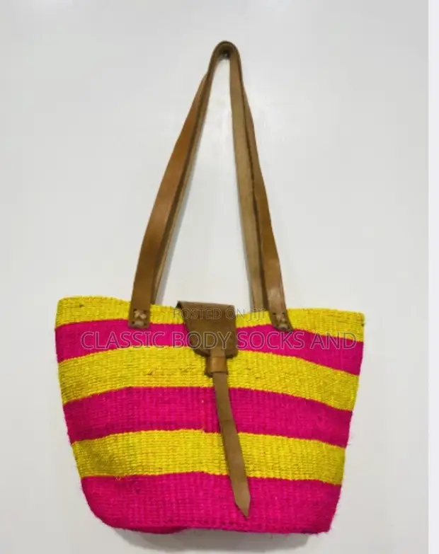 Yellow and Pink Kiondo Bag - 1