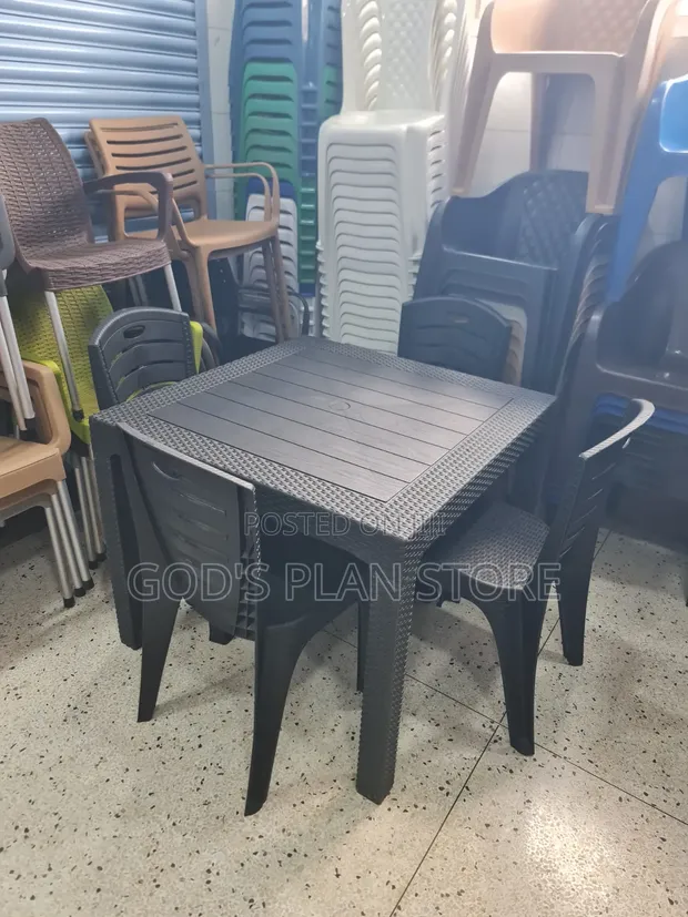 Executive Plastic Dining Table and 4 Chairs - 1