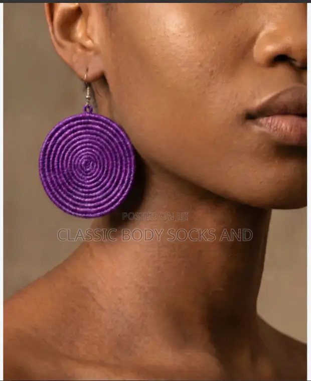 Purple Sisal Earrings - 1