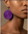 Purple Sisal Earrings - 2