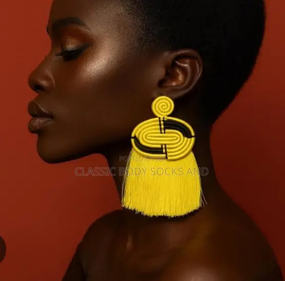 Yellow Sisal Earrings - 1
