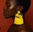 Yellow Sisal Earrings - 1