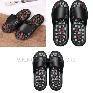 Black Acupressure Massage Sandals - Sizes 42/43 & 44/45