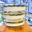 Gold Serving Dishes with Glass Covers - 3
