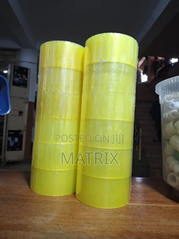 Transparent Yellow Packing Tape (6 Rolls) - 1
