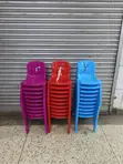 Kids Plastic Armless Chairs (Pink) - 3