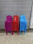 Kids Plastic Armless Chairs (Pink) - 4