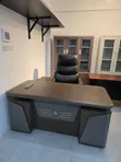 Executive Office Desk, Chair, and Cabinet - 2
