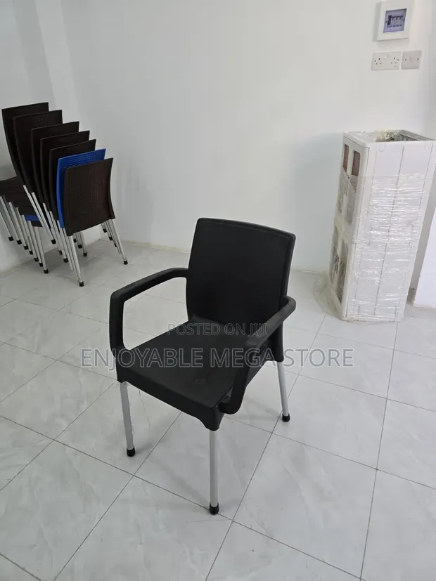 Brand New Heavy Duty Plastic Chairs with Armrests - 1