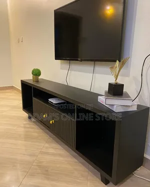 Black TV Stand Unit - 1.9 Meter
