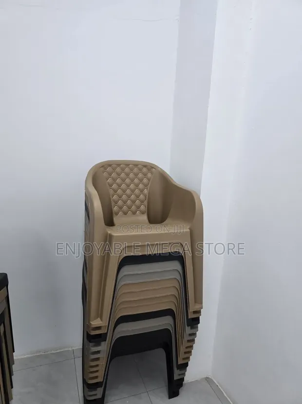 Brand New Plastic Chairs with Armrests - 1