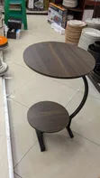 Two-Tiered Round Coffee Table with Storage Shelf - 2