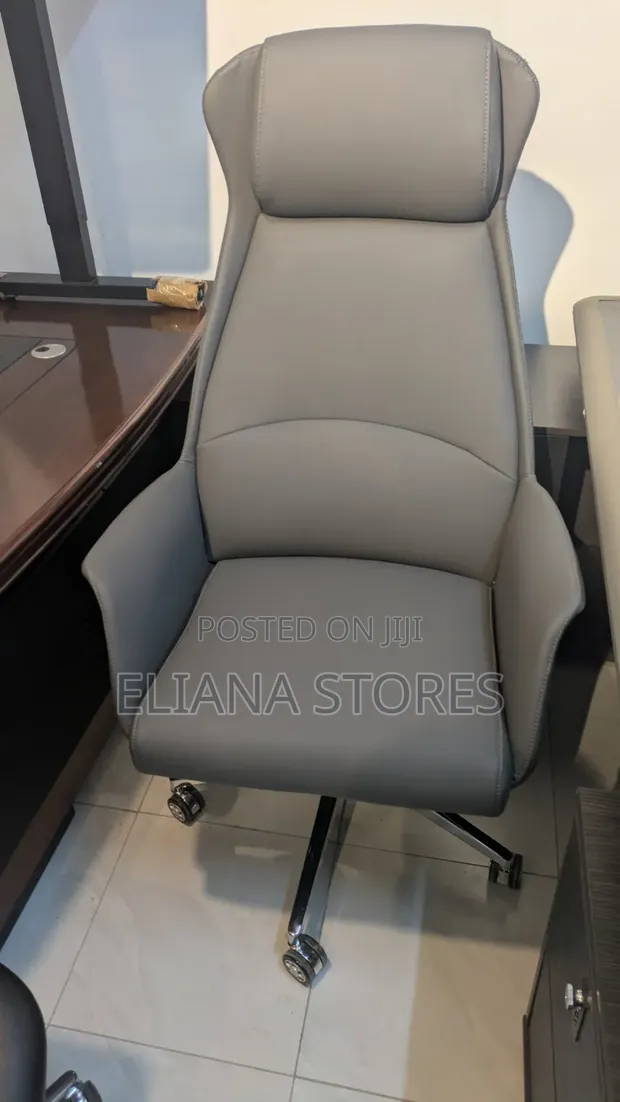 High Back Genuine Leather Office Chair - 1