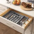 Expandable Utensil Tray Drawer Organizer - Silverware Holder - 1