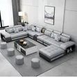 10-Seater U-Shaped Sofa in Cotton Leather - Any Colour - 2