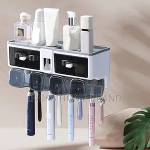 Multifunctional Wall-Mounted Toothbrush Holder & Bathroom Storage Rack