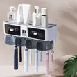 Multifunctional Wall-Mounted Toothbrush Holder & Bathroom Storage Rack - 1