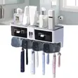 Multifunctional Wall-Mounted Toothbrush Holder & Bathroom Storage Rack - 4