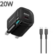 Porodo PD 20W Fast Charging Adapter with USB-C & Lightning Cable - 1