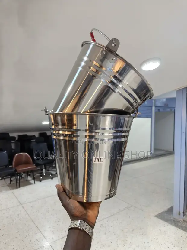10 Litre Metallic Buckets (Stainless Steel) - 1
