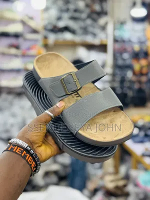 Grey Double-Strap Comfort Sandals