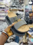 Grey Double-Strap Comfort Sandals - 1