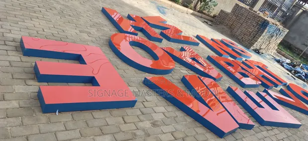 3D Bright Orange Hotel Signs - 1
