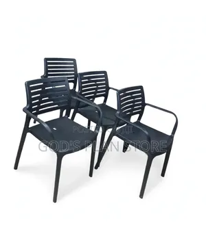Plastic Slat Arm Chairs for Garden, Beach, Bar