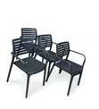 Plastic Slat Arm Chairs for Garden, Beach, Bar - 1