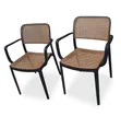 Brown Cane Weave Plastic Chairs (Set of 4) - 2