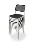 White Frame Black Cane Plastic Chairs (Set of 4) - 2