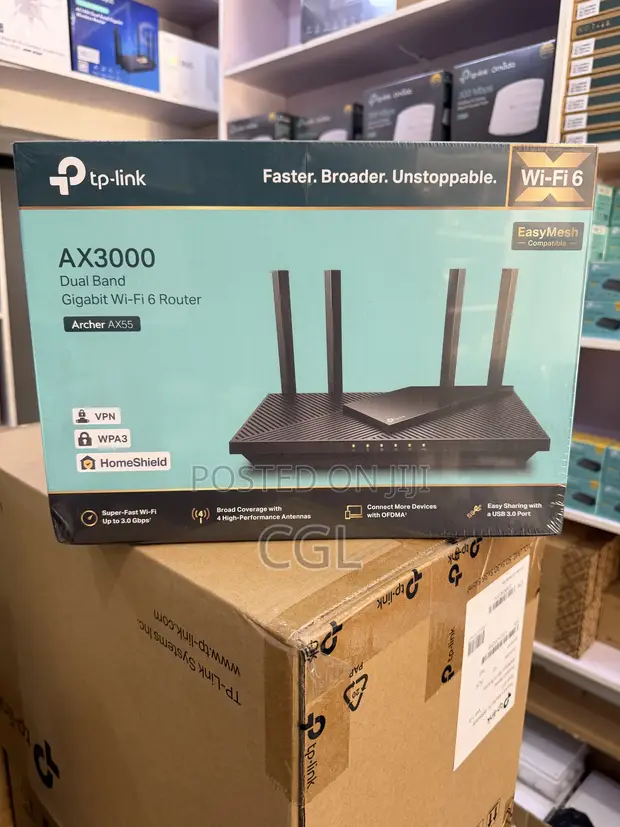 TP-Link Archer AX55 Dual Band Gigabit WiFi 6 Router - 1