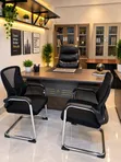 Executive Office Table, Chairs, and File Cabinet Set - 1