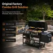 Four Burner Gas & Charcoal Grill with Side Smoker - 2
