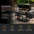 Four Burner Gas & Charcoal Grill with Side Smoker - 4