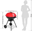 17 Inch Portable Round Charcoal Kettle Barbecue Grill - 1