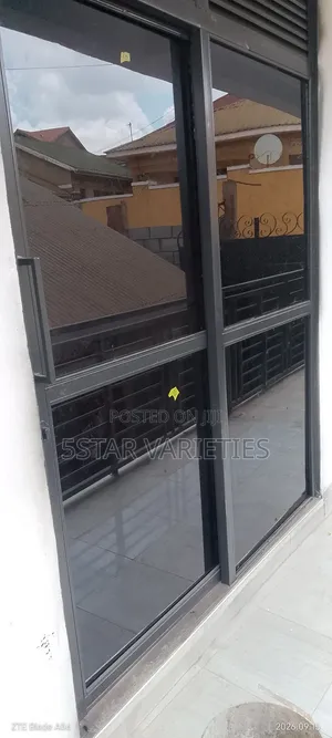 Sliding Door with Reflective Black Glass