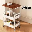 3-Tier Rolling Table Set with Wooden Top & Metal Mesh Baskets - 3
