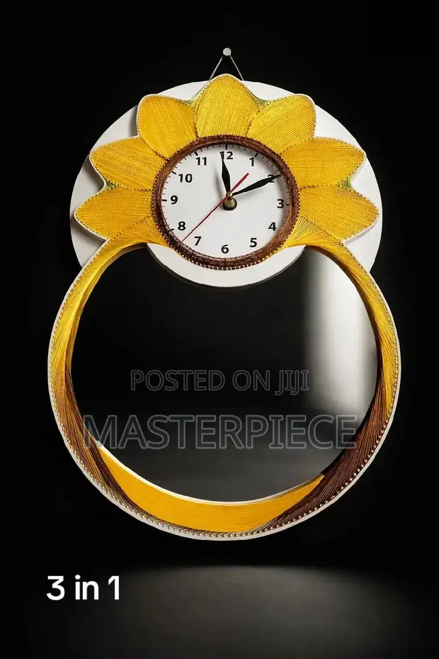 Sunflower String Art with Clock & Mirror - 1