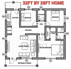 40ft x 50ft 3-Bedroom House Design & Cost